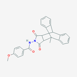 molecular formula C27H22N2O4 B389001 4-methoxy-N-(1-methyl-16,18-dioxo-17-azapentacyclo[6.6.5.0~2,7~.0~9,14~.0~15,19~]nonadeca-2,4,6,9,11,13-hexaen-17-yl)benzamide CAS No. 309939-04-6