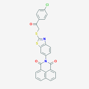 molecular formula C27H15ClN2O3S2 B389007 2-(2-{[2-(4-chlorophenyl)-2-oxoethyl]sulfanyl}-1,3-benzothiazol-6-yl)-1H-benzo[de]isoquinoline-1,3(2H)-dione 