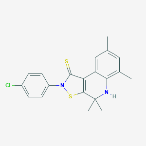 molecular formula C20H19ClN2S2 B389013 2-(4-chlorophenyl)-4,4,6,8-tetramethyl-4,5-dihydroisothiazolo[5,4-c]quinoline-1(2H)-thione CAS No. 309276-09-3