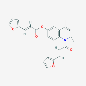 molecular formula C26H23NO5 B389017 1-[3-(2-Furyl)acryloyl]-2,2,4-trimethyl-1,2-dihydro-6-quinolinyl 3-(2-furyl)acrylate CAS No. 309283-42-9