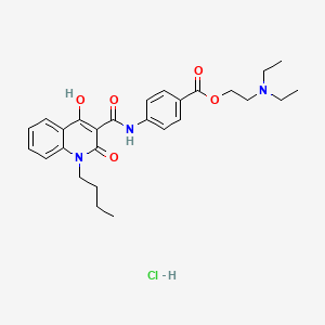 2-(diethylamino)ethyl 4-{[(1-butyl-4-hydroxy-2-oxo-1,2-dihydro-3-quinolinyl)carbonyl]amino}benzoate hydrochloride