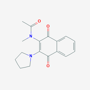 molecular formula C17H18N2O3 B389018 N-[1,4-dioxo-3-(1-pyrrolidinyl)-1,4-dihydro-2-naphthalenyl]-N-methylacetamide 