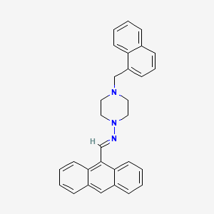 molecular formula C30H27N3 B3890254 N-(9-anthrylmethylene)-4-(1-naphthylmethyl)-1-piperazinamine 