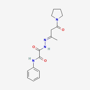 2-{2-[1-methyl-3-oxo-3-(1-pyrrolidinyl)propylidene]hydrazino}-2-oxo-N-phenylacetamide