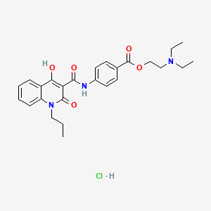 molecular formula C26H32ClN3O5 B3890277 2-(diethylamino)ethyl 4-{[(4-hydroxy-2-oxo-1-propyl-1,2-dihydro-3-quinolinyl)carbonyl]amino}benzoate hydrochloride 