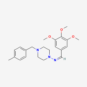 molecular formula C22H29N3O3 B3890289 (Z)-N-{4-[(4-Methylphenyl)methyl]piperazin-1-YL}-1-(3,4,5-trimethoxyphenyl)methanimine 