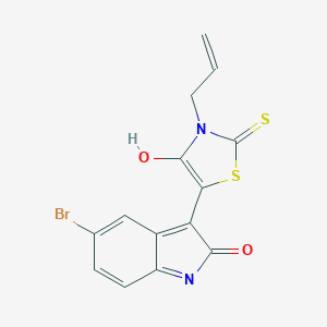 molecular formula C14H9BrN2O2S2 B389032 3-(3-allyl-4-oxo-2-thioxo-1,3-thiazolidin-5-ylidene)-5-bromo-1,3-dihydro-2H-indol-2-one CAS No. 309272-91-1