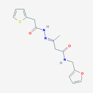 N-(2-furylmethyl)-3-[(2-thienylacetyl)hydrazono]butanamide