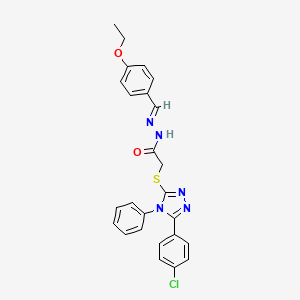 2-{[5-(4-chlorophenyl)-4-phenyl-4H-1,2,4-triazol-3-yl]sulfanyl}-N'-[(E)-(4-ethoxyphenyl)methylidene]acetohydrazide