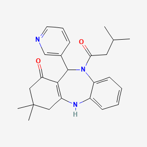 3,3-DIMETHYL-10-(3-METHYLBUTANOYL)-11-(3-PYRIDYL)-2,3,4,5,10,11-HEXAHYDRO-1H-DIBENZO[B,E][1,4]DIAZEPIN-1-ONE