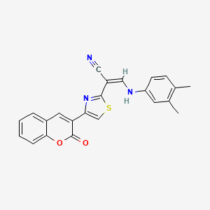 3-[(3,4-dimethylphenyl)amino]-2-[4-(2-oxo-2H-chromen-3-yl)-1,3-thiazol-2-yl]acrylonitrile