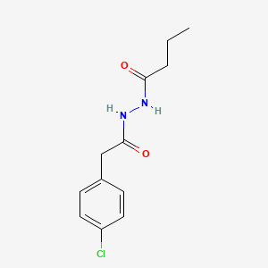 molecular formula C12H15ClN2O2 B3890453 N'-[2-(4-chlorophenyl)acetyl]butanehydrazide 