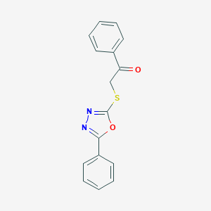 molecular formula C16H12N2O2S B389047 1-Phenyl-2-(5-phenyl-[1,3,4]oxadiazol-2-ylsulfanyl)-ethanone CAS No. 74087-90-4