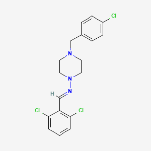 molecular formula C18H18Cl3N3 B3890473 4-(4-chlorobenzyl)-N-(2,6-dichlorobenzylidene)-1-piperazinamine 