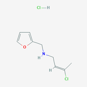 molecular formula C9H13Cl2NO B3890489 (3-chloro-2-buten-1-yl)(2-furylmethyl)amine hydrochloride 