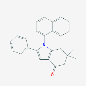 molecular formula C26H23NO B389052 6,6-dimethyl-1-(1-naphthyl)-2-phenyl-1,5,6,7-tetrahydro-4H-indol-4-one 