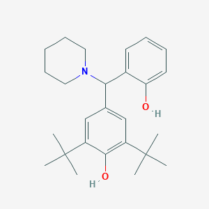 molecular formula C26H37NO2 B389053 2,6-Di(tert-butyl)-4-[(2-hydroxyphenyl)(piperidino)methyl]phenol CAS No. 127704-28-3