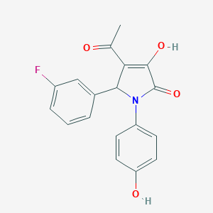 molecular formula C18H14FNO4 B389054 4-acetyl-5-(3-fluorophenyl)-3-hydroxy-1-(4-hydroxyphenyl)-1,5-dihydro-2H-pyrrol-2-one CAS No. 309268-75-5