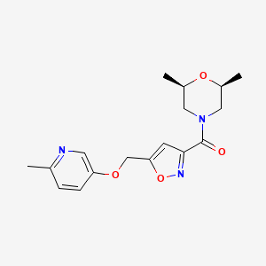 (2R*,6S*)-2,6-dimethyl-4-[(5-{[(6-methyl-3-pyridinyl)oxy]methyl}-3-isoxazolyl)carbonyl]morpholine