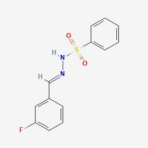 molecular formula C13H11FN2O2S B3890654 N'-(3-fluorobenzylidene)benzenesulfonohydrazide 