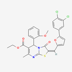 ethyl 2-{[5-(3,4-dichlorophenyl)-2-furyl]methylene}-5-(2-methoxyphenyl)-7-methyl-3-oxo-2,3-dihydro-5H-[1,3]thiazolo[3,2-a]pyrimidine-6-carboxylate