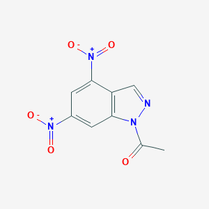 molecular formula C9H6N4O5 B389069 1-acetyl-4,6-dinitro-1H-indazole 