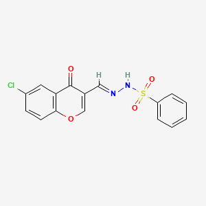 N'-[(6-chloro-4-oxo-4H-chromen-3-yl)methylene]benzenesulfonohydrazide