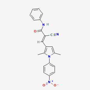 (2E)-2-cyano-3-[2,5-dimethyl-1-(4-nitrophenyl)-1H-pyrrol-3-yl]-N-phenylprop-2-enamide