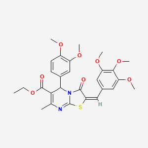 ethyl 5-(3,4-dimethoxyphenyl)-7-methyl-3-oxo-2-(3,4,5-trimethoxybenzylidene)-2,3-dihydro-5H-[1,3]thiazolo[3,2-a]pyrimidine-6-carboxylate