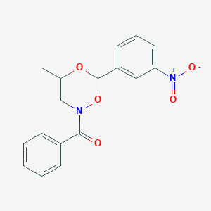 molecular formula C17H16N2O5 B389075 2-Benzoyl-6-{3-nitrophenyl}-4-methyl-1,5,2-dioxazinane 
