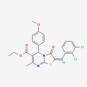 molecular formula C24H20Cl2N2O4S B3890764 ethyl 2-(2,3-dichlorobenzylidene)-5-(4-methoxyphenyl)-7-methyl-3-oxo-2,3-dihydro-5H-[1,3]thiazolo[3,2-a]pyrimidine-6-carboxylate 