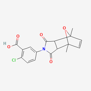 2-chloro-5-(1,7-dimethyl-3,5-dioxo-10-oxa-4-azatricyclo[5.2.1.0~2,6~]dec-8-en-4-yl)benzoic acid