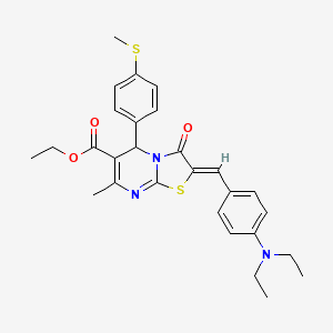 ethyl (2Z)-2-[4-(diethylamino)benzylidene]-7-methyl-5-[4-(methylsulfanyl)phenyl]-3-oxo-2,3-dihydro-5H-[1,3]thiazolo[3,2-a]pyrimidine-6-carboxylate