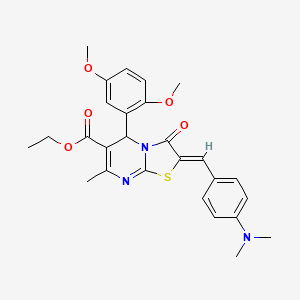 ethyl 5-(2,5-dimethoxyphenyl)-2-[4-(dimethylamino)benzylidene]-7-methyl-3-oxo-2,3-dihydro-5H-[1,3]thiazolo[3,2-a]pyrimidine-6-carboxylate