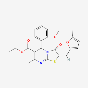 ethyl (2E)-5-(2-methoxyphenyl)-7-methyl-2-[(5-methylfuran-2-yl)methylidene]-3-oxo-5H-[1,3]thiazolo[3,2-a]pyrimidine-6-carboxylate