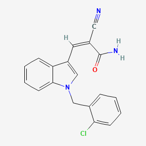 molecular formula C19H14ClN3O B3890822 (Z)-3-[1-[(2-chlorophenyl)methyl]indol-3-yl]-2-cyanoprop-2-enamide 