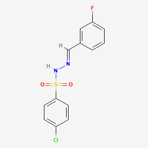 molecular formula C13H10ClFN2O2S B3890869 4-chloro-N'-(3-fluorobenzylidene)benzenesulfonohydrazide 