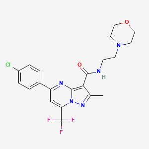 molecular formula C21H21ClF3N5O2 B3890885 5-(4-chlorophenyl)-2-methyl-N-(2-morpholin-4-ylethyl)-7-(trifluoromethyl)pyrazolo[1,5-a]pyrimidine-3-carboxamide 