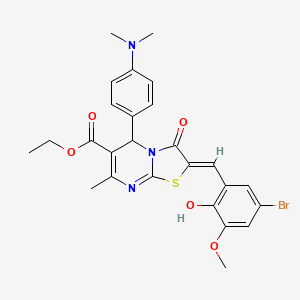 ethyl (2Z)-2-[(5-bromo-2-hydroxy-3-methoxyphenyl)methylidene]-5-[4-(dimethylamino)phenyl]-7-methyl-3-oxo-5H-[1,3]thiazolo[3,2-a]pyrimidine-6-carboxylate