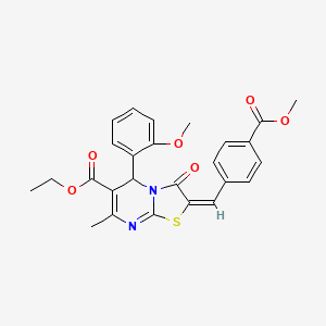 ethyl (2E)-2-[(4-methoxycarbonylphenyl)methylidene]-5-(2-methoxyphenyl)-7-methyl-3-oxo-5H-[1,3]thiazolo[3,2-a]pyrimidine-6-carboxylate