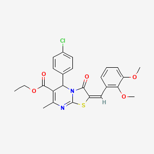 ethyl (2E)-5-(4-chlorophenyl)-2-[(2,3-dimethoxyphenyl)methylidene]-7-methyl-3-oxo-5H-[1,3]thiazolo[3,2-a]pyrimidine-6-carboxylate