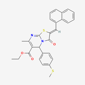 molecular formula C28H24N2O3S2 B3890946 ethyl 7-methyl-5-[4-(methylthio)phenyl]-2-(1-naphthylmethylene)-3-oxo-2,3-dihydro-5H-[1,3]thiazolo[3,2-a]pyrimidine-6-carboxylate 