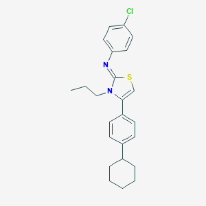 molecular formula C24H27ClN2S B389095 N-(4-chlorophenyl)-N-(4-(4-cyclohexylphenyl)-3-propyl-1,3-thiazol-2(3H)-ylidene)amine 