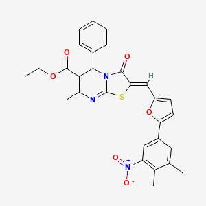 ethyl (2Z)-2-[[5-(3,4-dimethyl-5-nitrophenyl)furan-2-yl]methylidene]-7-methyl-3-oxo-5-phenyl-5H-[1,3]thiazolo[3,2-a]pyrimidine-6-carboxylate