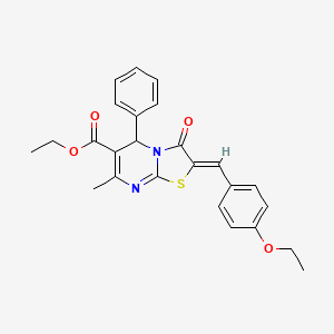 ethyl 2-(4-ethoxybenzylidene)-7-methyl-3-oxo-5-phenyl-2,3-dihydro-5H-[1,3]thiazolo[3,2-a]pyrimidine-6-carboxylate