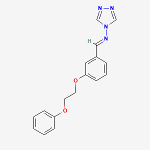 molecular formula C17H16N4O2 B3890957 (E)-1-[3-(2-PHENOXYETHOXY)PHENYL]-N-(4H-1,2,4-TRIAZOL-4-YL)METHANIMINE 