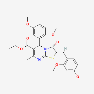 ethyl (2Z)-5-(2,5-dimethoxyphenyl)-2-[(2,4-dimethoxyphenyl)methylidene]-7-methyl-3-oxo-5H-[1,3]thiazolo[3,2-a]pyrimidine-6-carboxylate