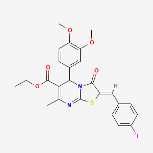 ethyl 5-(3,4-dimethoxyphenyl)-2-(4-iodobenzylidene)-7-methyl-3-oxo-2,3-dihydro-5H-[1,3]thiazolo[3,2-a]pyrimidine-6-carboxylate