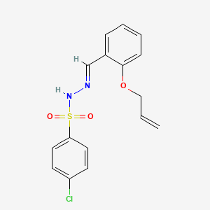 molecular formula C16H15ClN2O3S B3891001 N'-[2-(allyloxy)benzylidene]-4-chlorobenzenesulfonohydrazide 