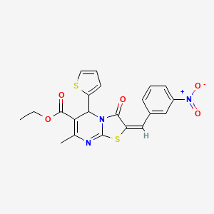 ethyl 7-methyl-2-(3-nitrobenzylidene)-3-oxo-5-(2-thienyl)-2,3-dihydro-5H-[1,3]thiazolo[3,2-a]pyrimidine-6-carboxylate